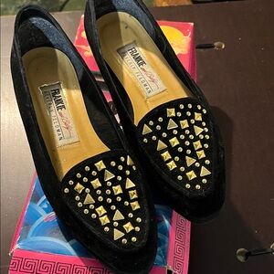 Vintage Black Studded Loafers